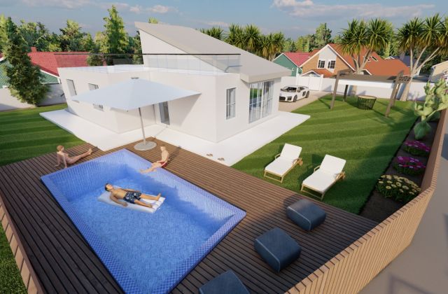 Villa di nuova costruzione con piscina privata a 250 metri dal mare di Fontane Bianche